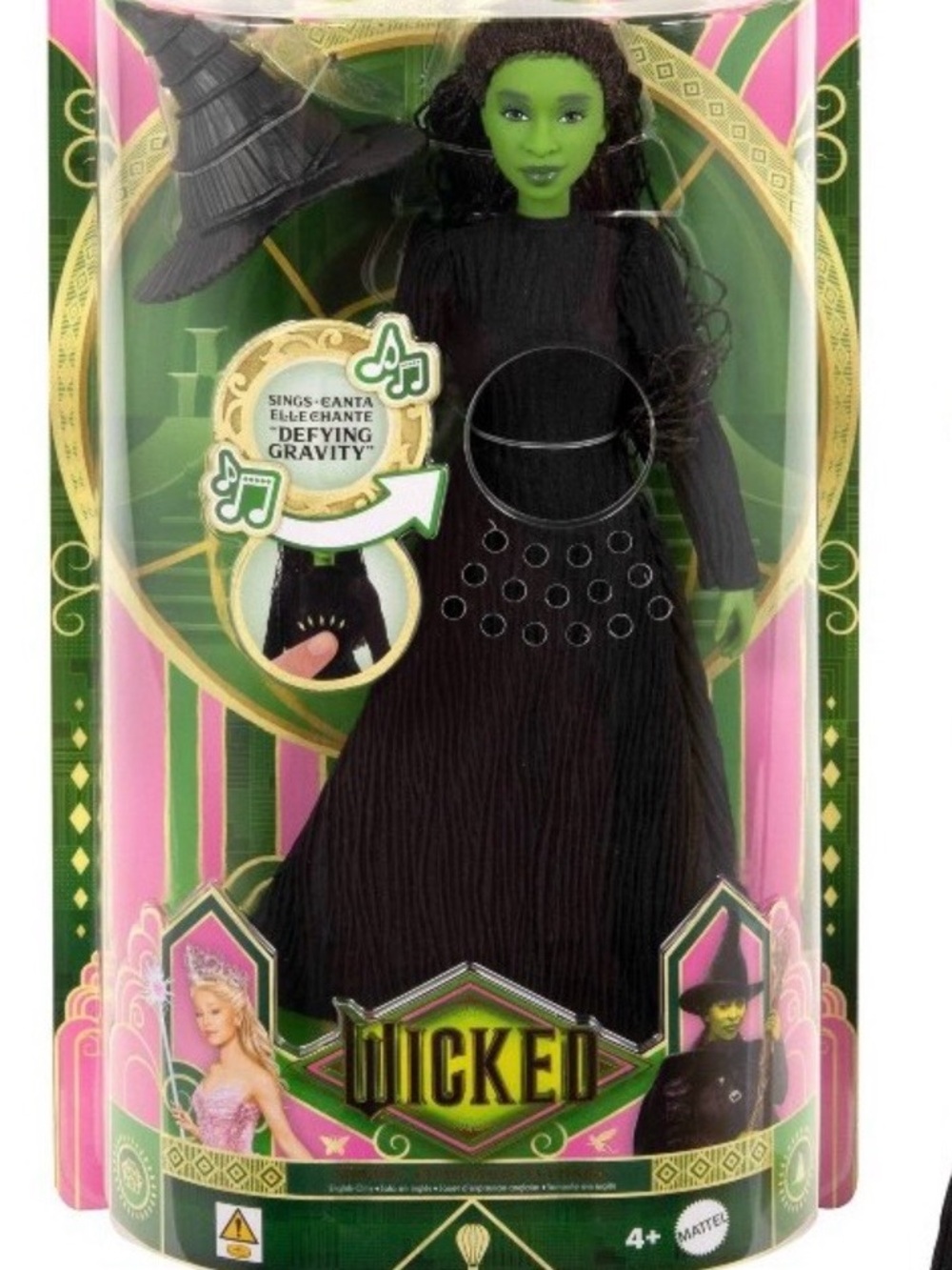 Universal Pictures Mattel Wicked Elphaba Singing Doll - Black Dress NIB HTF 11”